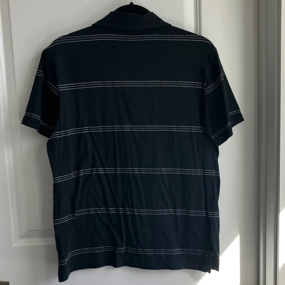 Banana Republic Black Polo with white Stripes
